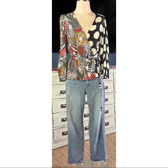 Anthropologie Farm Rio Rainforest Wrap Blouse S - Picture 4 of 16